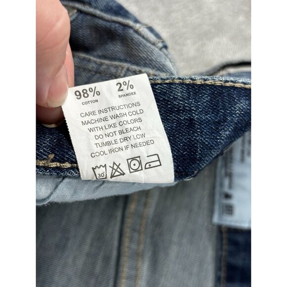 Smoke Rise Mens Distressed Jeans Size 42/32 Blue Denim Stitch Detail - Picture 5 of 12